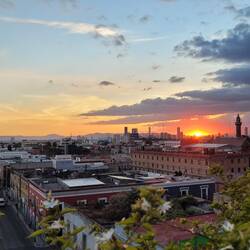 Sonnenuntergang auf der Dachterasse