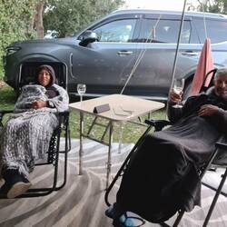 Rugged up to watch the tennis lol - who would know its the middle of summer?!