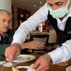 The making of kuymak ... a hot dip made with kolot cheese, butter, and cornmeal — Samsun, Turkey.