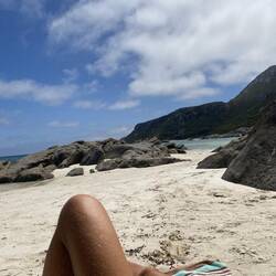 Snorkelling on Barrens Beach. At the foot of Mount Barrens.