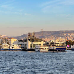 Both passenger and car ferries use the Bostanlı Ferry Terminal — İzmir.