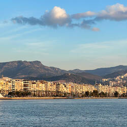 A portion of the Karşıyaka waterfront on the other side of the Bay of İzmir.