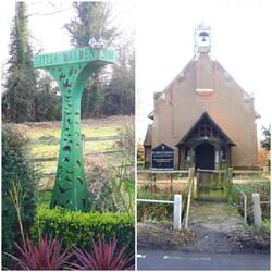 Little Walden village sign / St John's Church