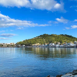 View of Karaburun İskelesi from the far end of the promenade — İzmir, Turkey.