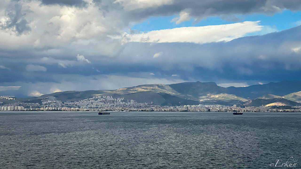 Love this view of Izmir Bay from Serpil's glassed-in veranda — Güzelyalı ... İzmir, Turkey.