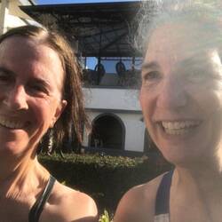 Gail and I by the hot tub