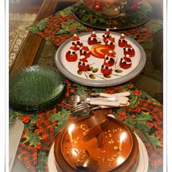 We ordered the all-chocolate birthday cake, but Mui made the strawberry Santa treats — Alsancak.