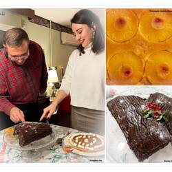 Serenay contributes the yule log; mom bakes the pineapple upside down cake — Christmas 2021 in İzmir