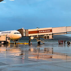 This Airbus A321-200 will take us on the first leg of our travel day — İzmir, Turkey.