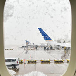 Looks like this snow is already starting to stick — @ DEN ... Denver, CO.