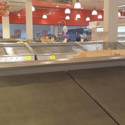 Empty supermarket shelves... like lockdown, but worse