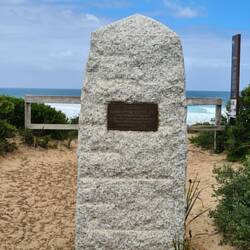 A monument at the place where Harold Holt went missing
