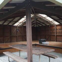 Sleeping platform in the hut