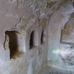 Interior of a tomb with niches for offerings
