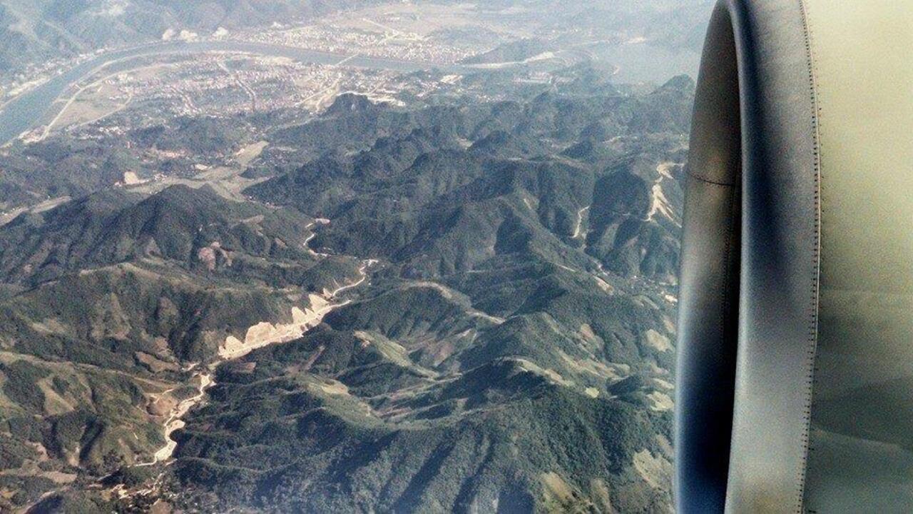 Anflug über Laos
