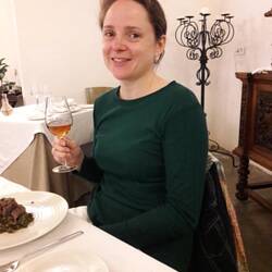 Natalie last week with a typical sherry measure