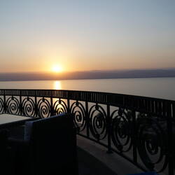 Sunset over Israel from the restaurant terrace