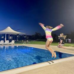 Night swimming in a 'private' pool