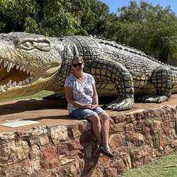 Krys the crocodile shot in 1957. The replica is life size at 8.63mtrs