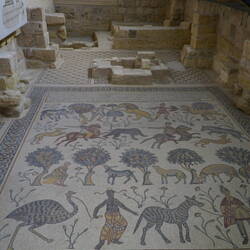 Byzantine church tiles uncovered at Mt. Nebo.