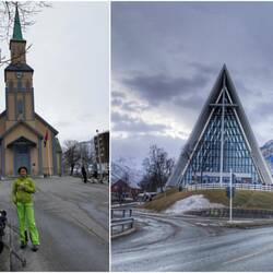 Tromsö Cathedral (left) and Arctic Cathedral (right)