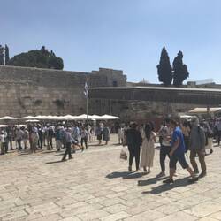 Near the Western Wall. The raised passageway starts outside the city walls and leads to Moors Gate