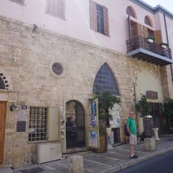 Market House in Jaffa, tiny but comfortable. The balcony is our room.