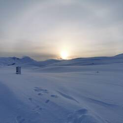 Sunrise at our hut