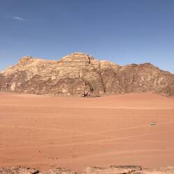 It is difficult to put the vastness in perspective without the jeep or the bedouin tents center.