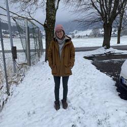 Helen feeling cold in the snow