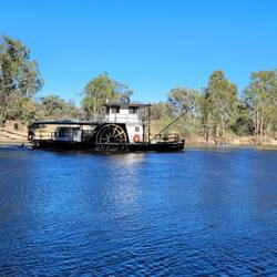 Paddle steamer passing my camp this morning. Couldn't catch up to it.