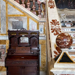 Marble staircase detail in the Crypt ... Cathedral of Santa Maria — Cagliari, Sardinia.