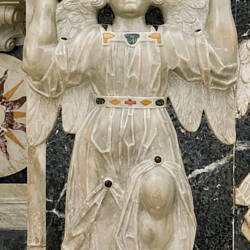 Marble altar piece in the Crypt ... Cathedral of Santa Maria — Cagliari, Sardinia.