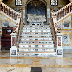 Marble staircase in the Crypt ... Cathedral of Santa Maria — Cagliari, Sardinia.