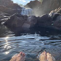 Cooling feet at upper pool Edith falls