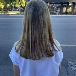 Fresh haircut at a Korean salon for Millie