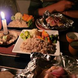 Abendessen (Fisch aus dem Ofen mit Gemüse und Quinoa)