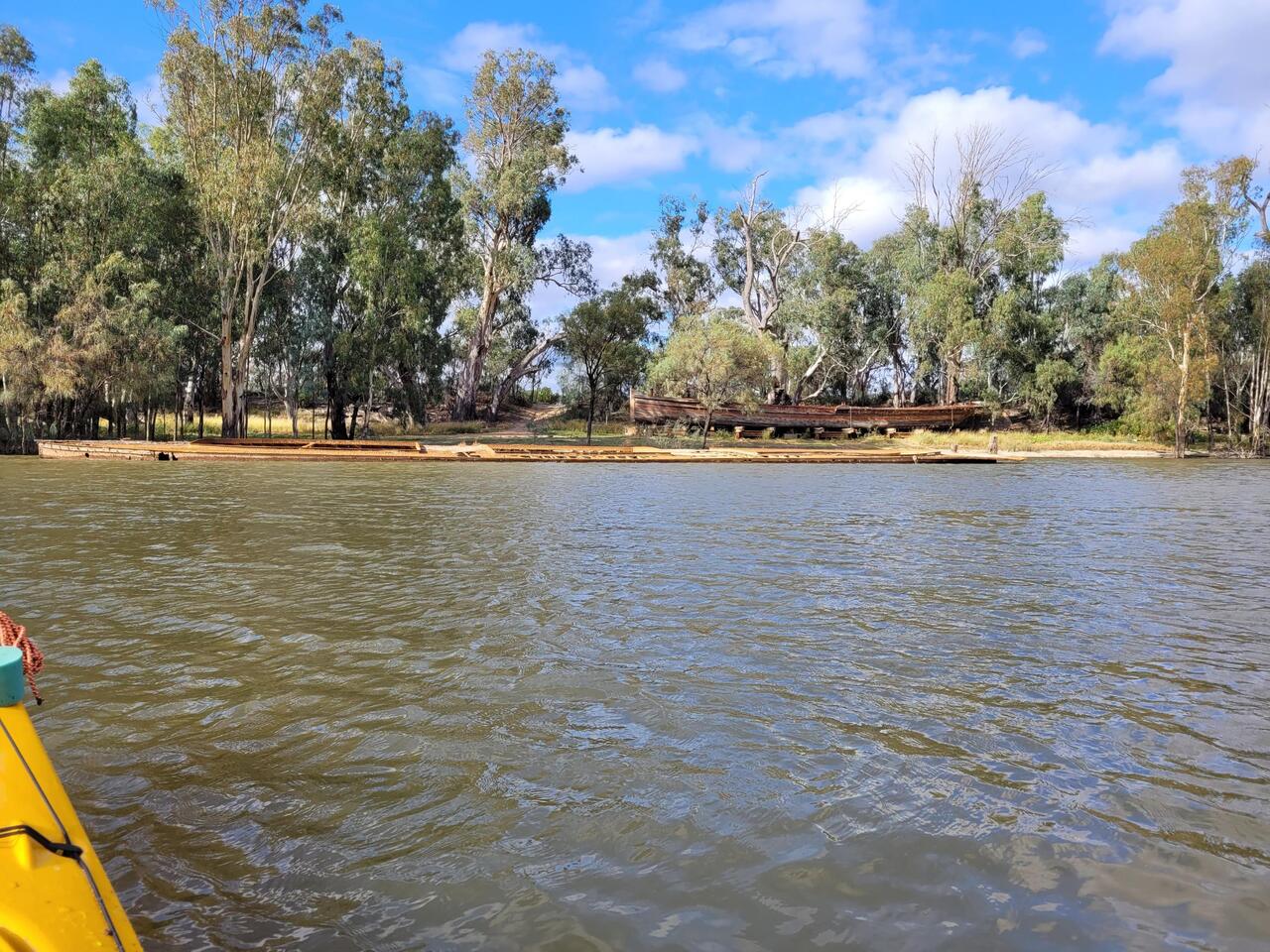 A couple of old barge wrecks.