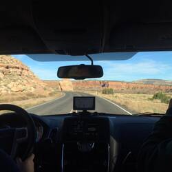 Meine Aussicht von der Rückbank