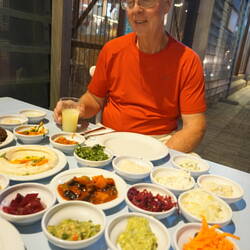 He is not often overwhelmed by the food in front of him!