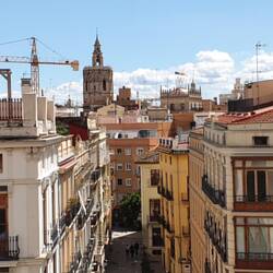 Blick von den Torres auf Valencia
