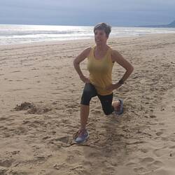 Morgensport am Strand