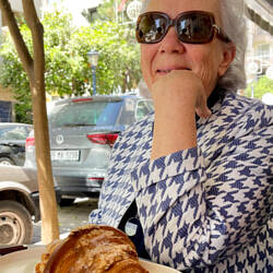Mom enjoying her almond croissant @ Özsüt Select — Alsancak, İzmir.