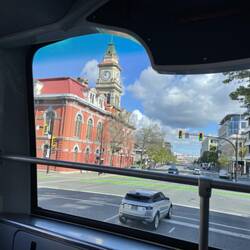 Blick aus dem Doppeldeckerbus