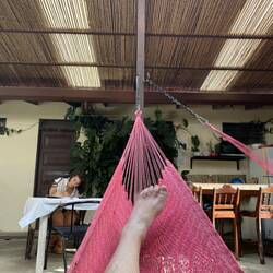 Hostel - Jordan drawing and im chilling in a hammock