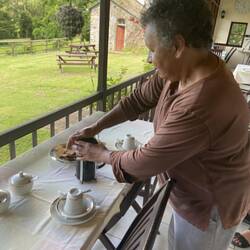 Coffee and biscuits on the veranda! Yum.