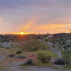 Sonnenuntergang, diesmal in der Wüste