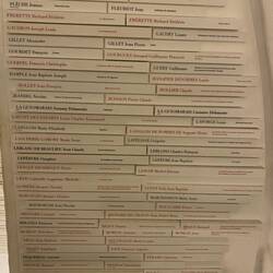 Just a small portion of a wall of names of people executed at Conciergerie during French revolution