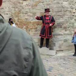 He almost lost it when this little girl started giggling over the stories of executions
