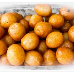 Lokma ... deep fried leavened dough balls in simple syrup.
